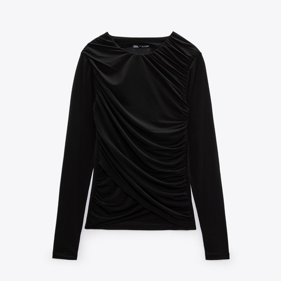 Zara Tops - Zara Rushed Top Black Size M